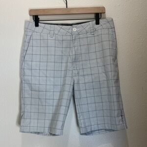 O'Neill Light Gray Plaid Men's Shorts, Size 32